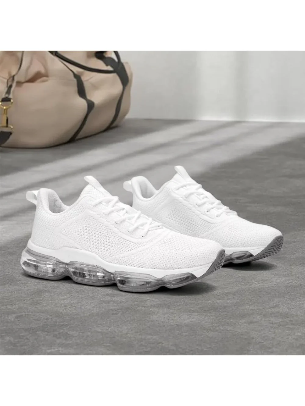 Women's White Air Cushion Basketball Breathable Cross Trainers Fit Sneaker Shoes